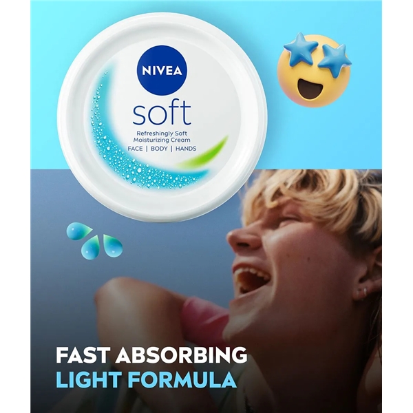 Nivea Soft Moisturizing Cream - Face Body Hand (Picture 4 of 5)